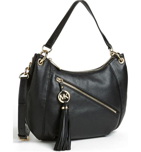 michael michael kors charm tassel convertible shoulder bag black